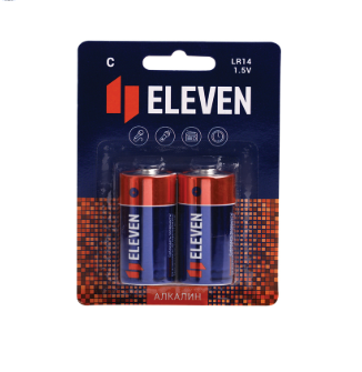 Батарейка щелочная Eleven  C (LR14) мощность 1,5V средние