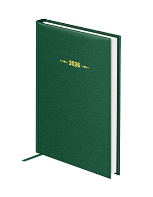 Ежедневник А6 датированный 2026 BG "Ariane. Dark green" 176 листов в линию, балакрон, размер 105х145мм, ляссе, цвет тёмно-зеленый