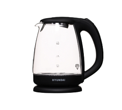 Чайник стекло Hyundai HYK-G1001 объем 1,7 л, мощность 2200Вт, подсветка, цвет черный