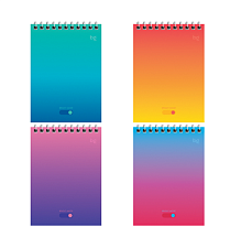 Блокнот формат А6, 60 листов BG "Bright monocolor", блок в клетку, на спирали, цвет яркий