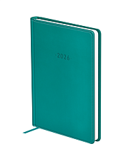 Ежедневник А6 датированный 2026 BG "Winner. Dark teal" 176 листов в линию, искусственная кожа, размер 105х145мм, ляссе, цвет темно-бирюзовый