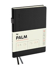Ежедневник А6 датированный 2026 BG "Palm. Graphite" 176 листов в линию, искусственная кожа, размер 105х145мм, ляссе, цвет графитовый