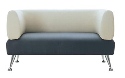 УЦЕНКА Диван Вайт 2-местный экокожа бежевый/графит (1 категория) 1350х670х730 мм