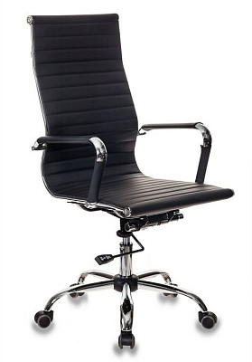 ОБНОВЛЕНИЕ КОЛЛЕКЦИИ. ГОРЯЩАЯ ЦЕНА! Кресло CH-883/BLACK. Обивка - экокожа, цвет черный. Хромированные подлокотники с накладками из экокожи. Хромированная крестовина. Механизм Топ-ган. Нагрузка до 120 кг.