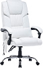 Кресло Cactus CS-CHR-OC02M-WT с вибромассажем, материал экокожа цвет белый, Крестовина сталь, Механизм Топ-ган, Максимальная нагрузка до 120 кг