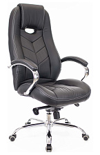 Кресло Everprof Drift M экокожа черная. Хромированная крестовина. Механизм мультиблок. Нагрузка до 120 кг.(ПОД ЗАКАЗ)