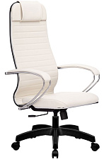 Кресло Samurai 6.1. Обивка - экокожа, цвет белый. Мягкий подголовник. Пластиковая крестовина. Механизм Топ-ган. Нагрузка до 120 кг.