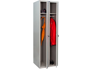 Шкаф для одежды LS 21-60 1860х600х500 мм (ВхШхГ) Два отделения с замками, полки для головных уборов и перекладины с крючками. Поставляется в разобранном виде.
