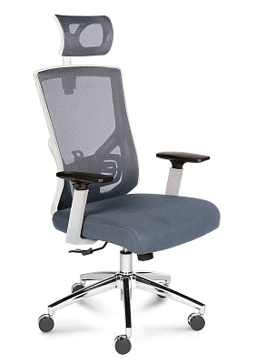 Кресло Гарда SL спинка - сетка, сиденье - ткань, цвет серый. Каркас белый пластик.Механизм качания Синхромеханизм. Хромированная крестовина. Нагрузка до 120 кг.
