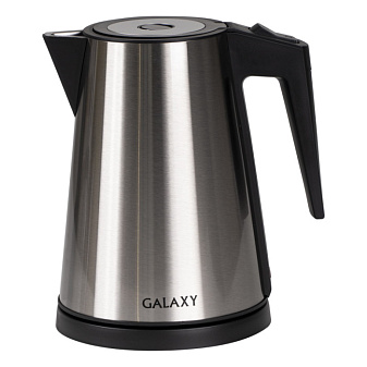 Чайник металл Galaxy GL0326, объем 1,2 л, тройная стенка из нержавеющей стали,  мощность 1200 Вт, цвет серебристый/черный