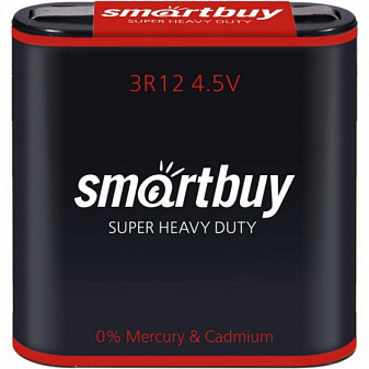 Батарейка солевая Smartbuy SW1 SBBZ-3R12-1S / 4,5V / 3R12, Квадратная 1шт.