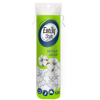 Ватные диски "Emily Style" 120  шт в мягкой упаковке
