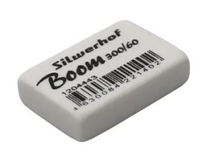 Ластик Silwerhof Boom прямоугольный, из синтетического каучука, 31х21х8мм, белый