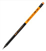 Карандаш чернографитовый Deli EC019-2B Enovation с ластиком, 2B, деревянный, шестигранный, 