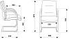 Кресло T-9927SL-LOW-V/BLACK низкая спинка. Обивка - черная кожа. Хромированные полозья. Нагрузка до 120 кг. Серия кресел: 40_314, 40_326  ЗАКАЗНАЯ ПОЗИЦИЯ