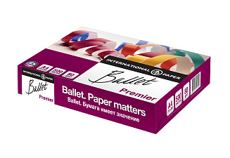 Бумага "Ballet Premier" А-3 80 г/м2, белизна 161% CIE, яркость 98% ISO, толщина 106мкм, непрозрачность 93%, класс "А", 500 листов