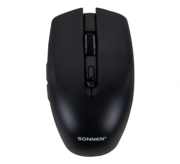 Мышь беспроводная SONNEN Q80 оптическая (1600dpi) USB, 5 кнопок, радиус действия 10м, размер 6х10,8x3,8мм, цвет черный