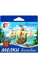 Мелки восковые 12 цветов Луч "Фантазия" на масляной основе, круглой формы, в картонной упаковке