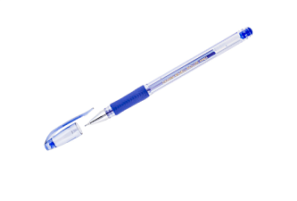 Ручка гелевая CROWN Needle Grip синий стержень, 0,7 мм, корпус прозрачный с резиновой манжетой