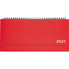 Планинг 2027 Attomex. Lancaster 128 стр, балакрон, размер 294х142мм, на спирали, цвет красный
