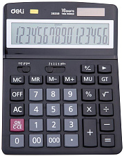 Калькулятор Deli 16 разряд. E39259 148.5х193х45.5мм бухгалтерский, настольный, черный