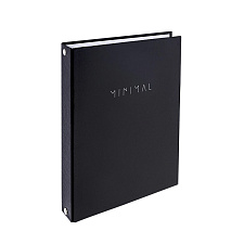 Тетрадь 120 листов А5 в клетку на кольцах,BRAUBERG "Minimal black", обложка из твёрдого картона, цвет черный