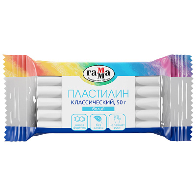 Пластилин белый Гамма "Классический"50 гр.
