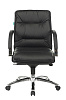 Кресло T-9927SL-LOW/BLACK. Обивка - кожа, цвет черный. Хромированная крестовина. Подлокотники хромированные с мягкими кожаными накладками, Нагрузка до 200 кг. Серия кресел: 40_314, 43_166. 