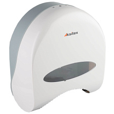 Держатель туалетной бумаги система Т1 до 500 м  KSITEX TH-607W, пластиковый, белый, замок,окно.