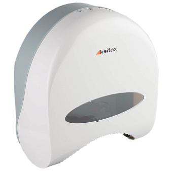 Держатель туалетной бумаги система Т1 до 500 м  KSITEX TH-607W, пластиковый, белый, замок,окно.