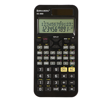 Калькулятор научн BRAUBERG 10+2 разр. SC-850 163х82х10 мм, для ЕГЭ по Физике,Химии и Географии, черный
