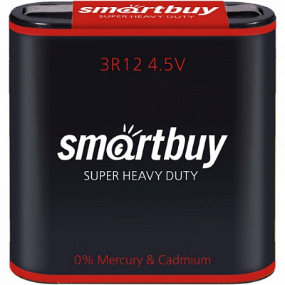 Батарейка солевая Smartbuy SW1 SBBZ-3R12-1S / 4,5V / 3R12, Квадратная 1шт.
