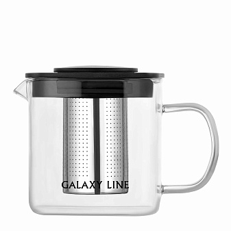 Чайник заварочный Galaxy GL9358л, объём 600мл, термостойкое стекло, фильтр из нержавеющей стали, носик антикапля