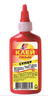 Клей ПВА Супер -М "Луч", пластиковая бутылочка с дозатором, 85гр