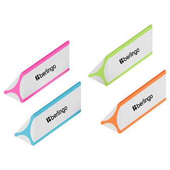 Ластик Berlingo "Triangle Pro", треугольный, скошенный, термопластичная резина, 57*16*16мм, цвет ассорти
