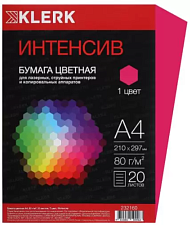 Бумага цветня офисная  А-4  фуксия  80г/м2  20л  KLERK