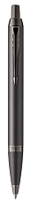 Ручка шариковая PARKER IM Monochrome K328 Gun Metal M синий стержень, нержавеющая сталь, отделка PVD покрытие, подарочная упаковка