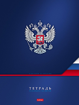 Тетрадь 160 листов А4 в клетку на 4-х кольцах Hatber "Россия", обложка глянцевая ламинация, со сменным блоком