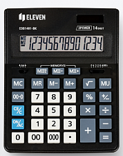 Калькулятор Eleven Business Line CDB1401BK, настольный, 14 разрядов, двойное питание, 205x2155х35 мм, цвет черный

