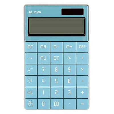 Калькулятор Deli 12 разряд. NuSign ENS041-blue 165х103х15мм , бухгалтерский, настольный, голубой