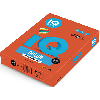 Бумага IQ COLOR формат А-4, плотность 80 г/м2, 500 листов, цвет кирпично-красный Интенсив ZR09