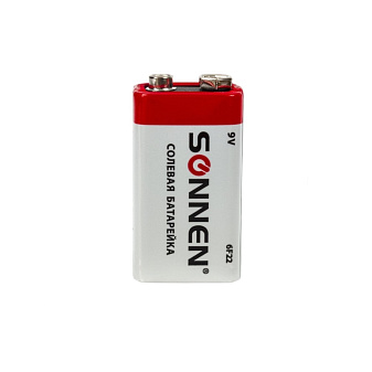 Батарейка солевая SONNEN / 9V / 6F22 Крона, 1 шт/уп