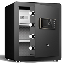 РАСПРОДАЖА Сейф Deli ET571 450x380x320 (ВхШхГ). Замок: биометрический + ключ + электронный кодовый. Наличие трейзера. Вес 23кг.