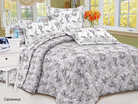 Комплект постельного белья Семейный Микросатин Satin Collection "Скромница" Простыня 220х240 см, пододеяльник 143х215 см -2 шт, наволочка 70х70 см- 2шт 