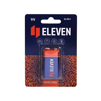 Батарейка щелочная Eleven / 9V / 6LR61, Крона