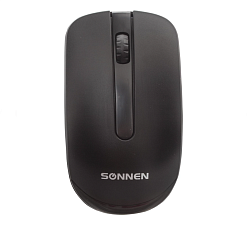 Мышь беспроводная SONNEN M-3032 оптическая (1200dpi) USB, 3 кнопки, радиус действия 10м, размер 5,8х10,3x3,4мм, цвет черный