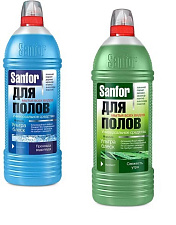 Средство моющее для пола и поверхностей 1 л "SANFOR" с формулой "Ультраблеск" универсальное