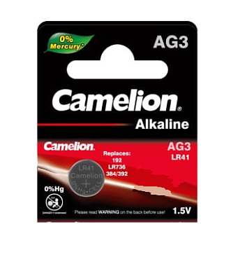 Батарейка щелочная Camelion G03 (LR41) BL10 напряжение 1,5V, емкость 28мА*ч
