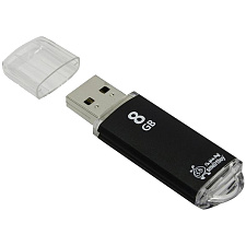 Флеш-носитель   8GB Smart Buy "V-Cut", USB 2.0, черный, корпус металл, предназначен для хранения и переноса цифровых данных. 