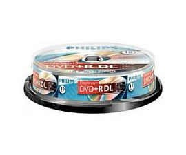 Диск DVD+R DL 10шт/уп, Philips Cake Box, 8.5ГБ, 8х двухслойный